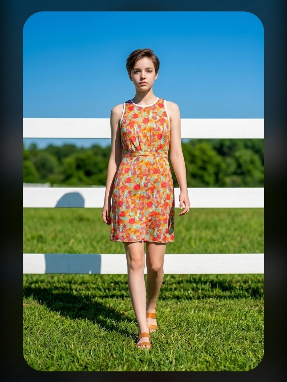 Forever 21 Floral Mini Dress - Red and Orange